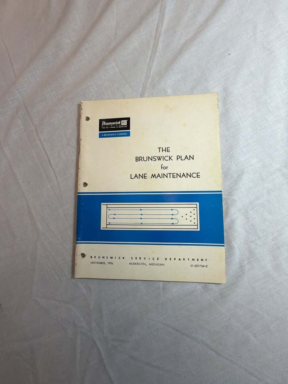 Vintage 1976 Brunswick The Brunswick Plan for Lane Maintenance Manual